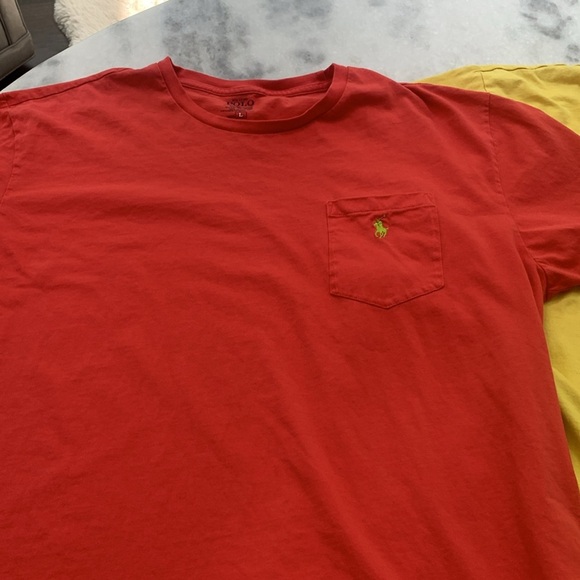 ๐งก๐ 2 Polo by Ralph Lauren T Shirts with Pockets Men's ๐งก๐ LARGE - Picture 2 of 7